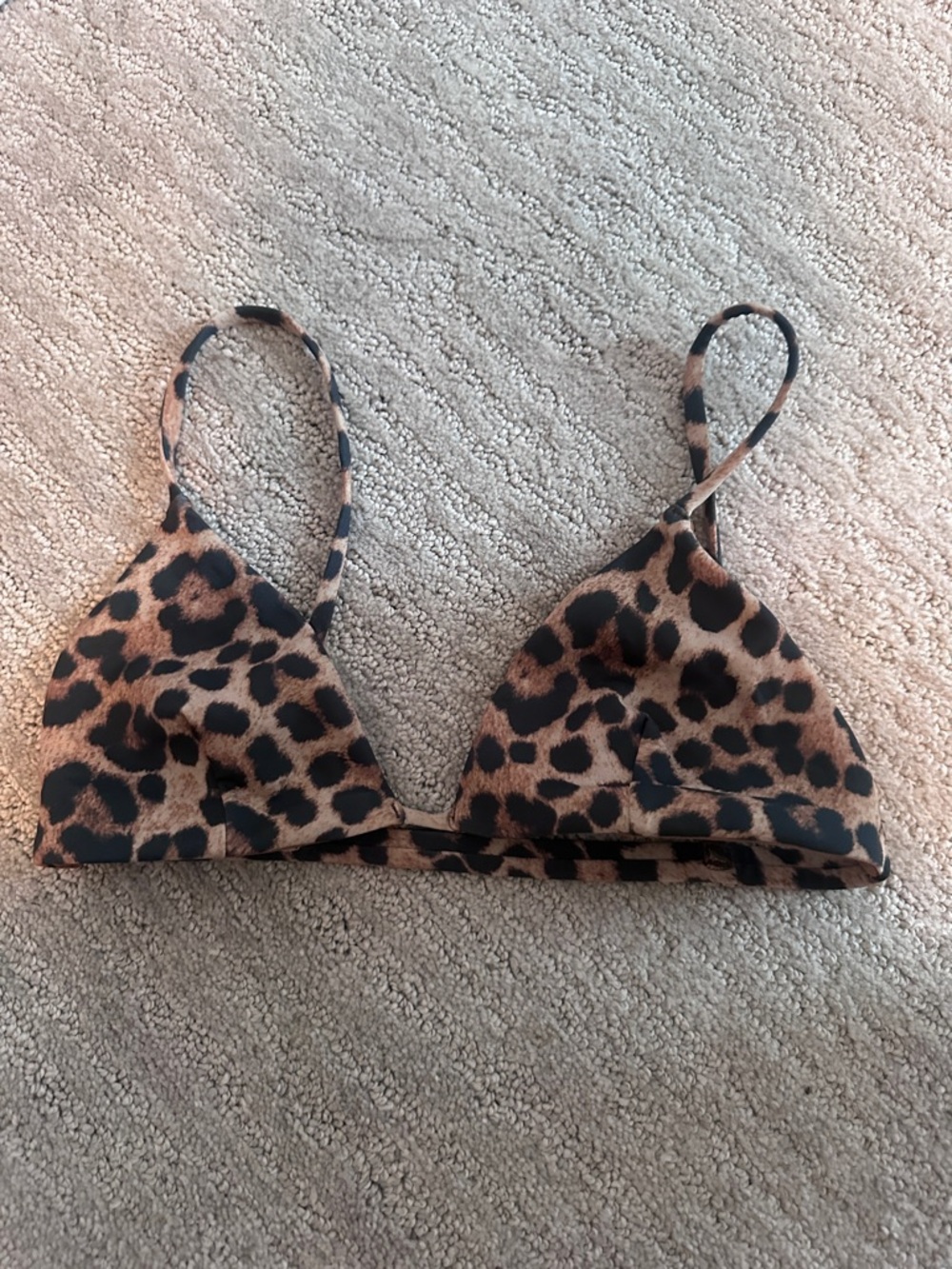 Left on Friday by Loeffler Randall Leopard Print Triangle Bikini Top
